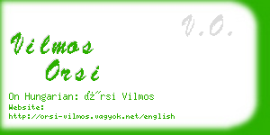 vilmos orsi business card